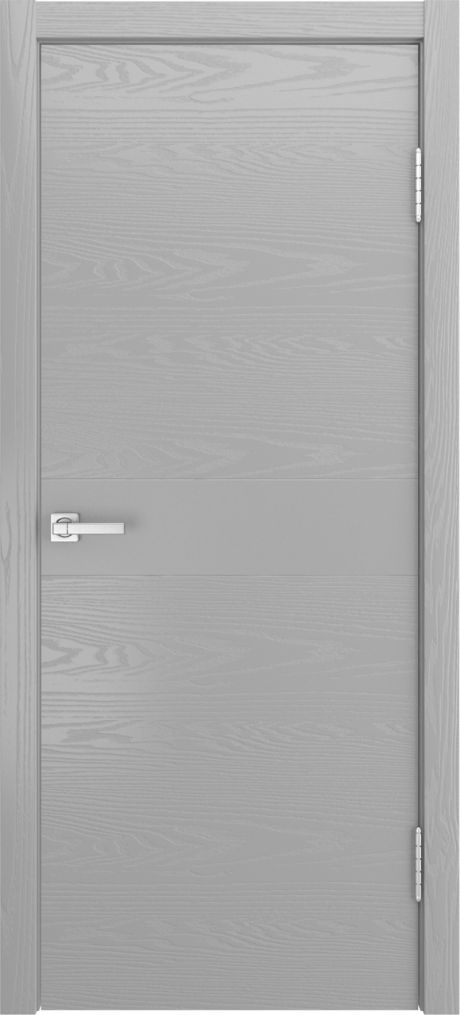 Глухая межкомнатная дверь ID-F Светло серая Шпон (Мильяна)