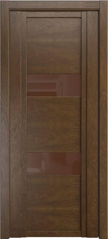 Межкомнатная дверь со стеклом QDO N Дуб виски Шпон (Мильяна)