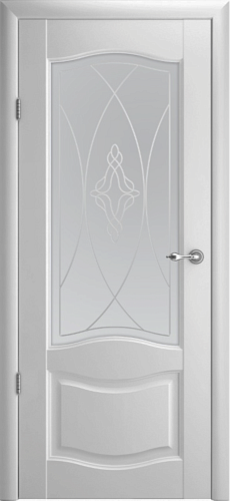 Межкомнатная дверь Лувр-1 Платина Vinyl Мателюкс с алмазной гравировкой "Галерея" (ALBERO)