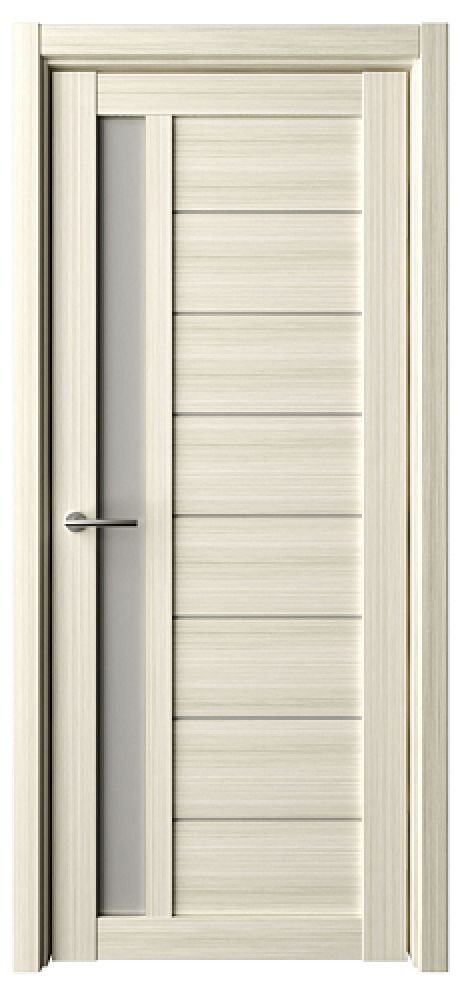 Межкомнатная дверь со стеклом Севилья Белый кипарис Эко-шпон Стекло мателюкс (ALBERO)
