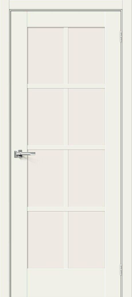 Межкомнатная дверь остекленная Прима-11.1 White Mix (BRAVO)