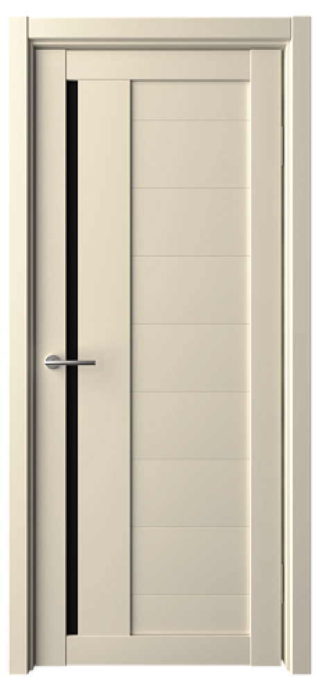 Межкомнатная дверь со стеклом Валенсия Сэнд Vinyl Стекло черное (ALBERO)