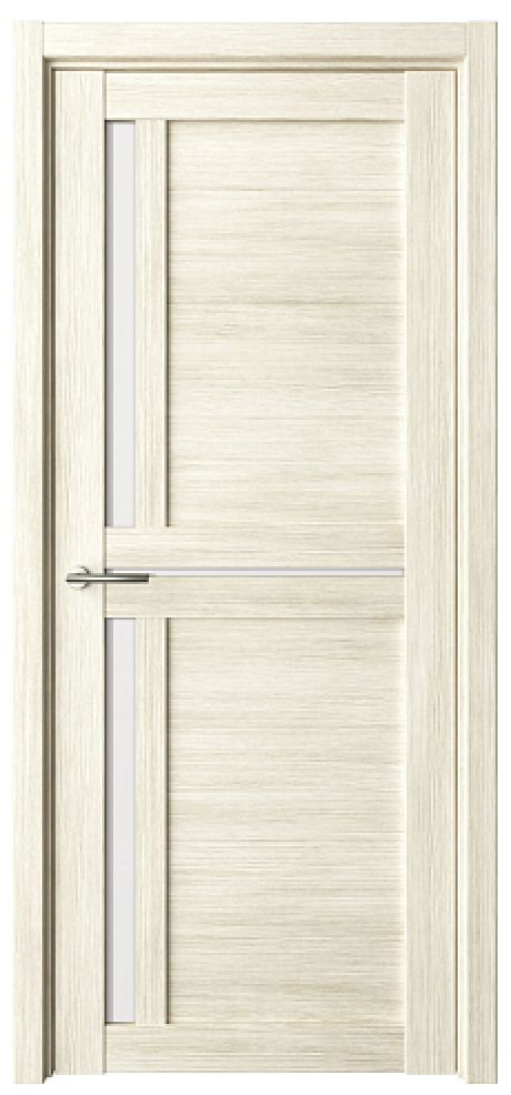Межкомнатная дверь со стеклом Кельн Белый кипарис Эко-шпон Стекло белое (ALBERO)