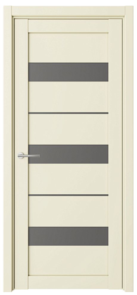 Межкомнатная дверь со стеклом Прага Ваниль Vinyl Стекло графитовое (ALBERO)