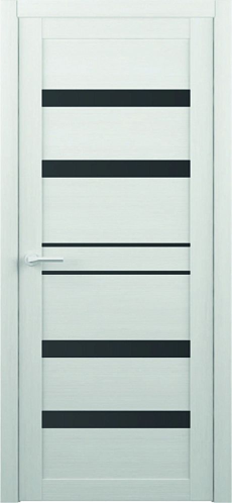 Межкомнатная дверь со стеклом Тренд-12 Белая лиственница Eco Tex Стекло графитовое (ALBERO)