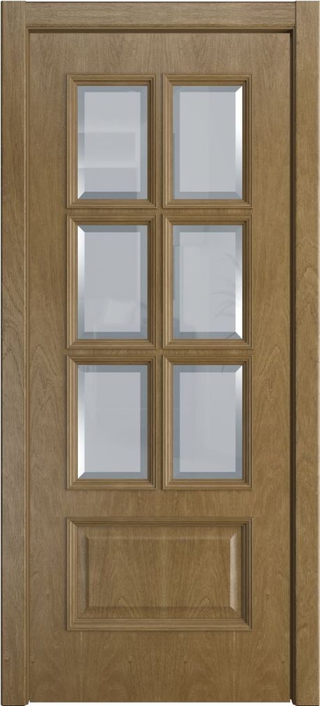 Межкомнатная дверь со стеклом Палермо-1 Дуб янтарь Шпон (Мильяна)