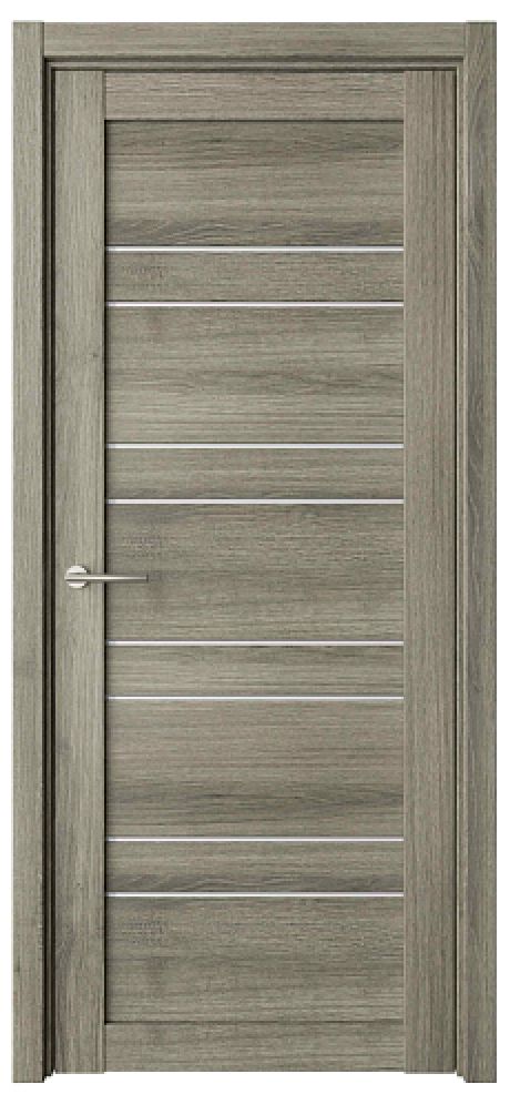 Межкомнатная дверь со стеклом Дублин Пепельный ясень Эко-шпон Стекло белое (ALBERO)