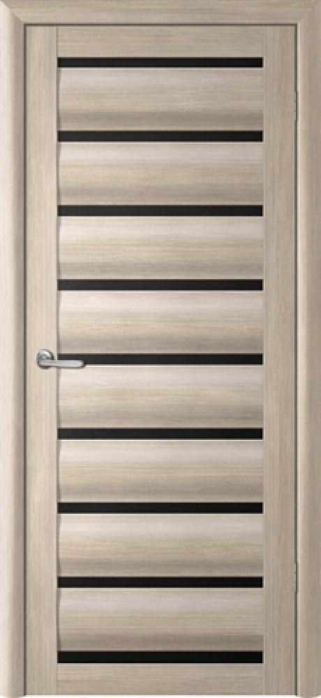 Межкомнатная дверь со стеклом Сидней Лиственница мокко Эко-шпон Стекло черное (ALBERO)