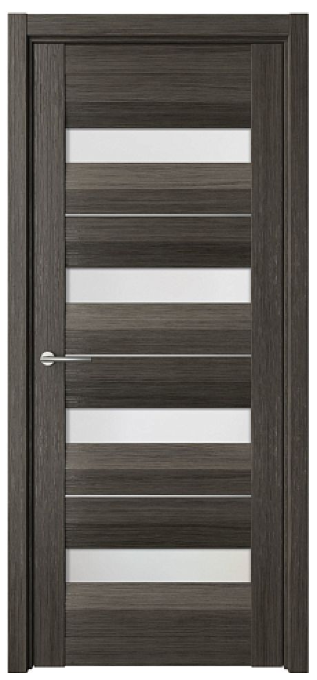 Межкомнатная дверь со стеклом Барселона Серый кедр Эко-шпон Стекло мателюкс (ALBERO)
