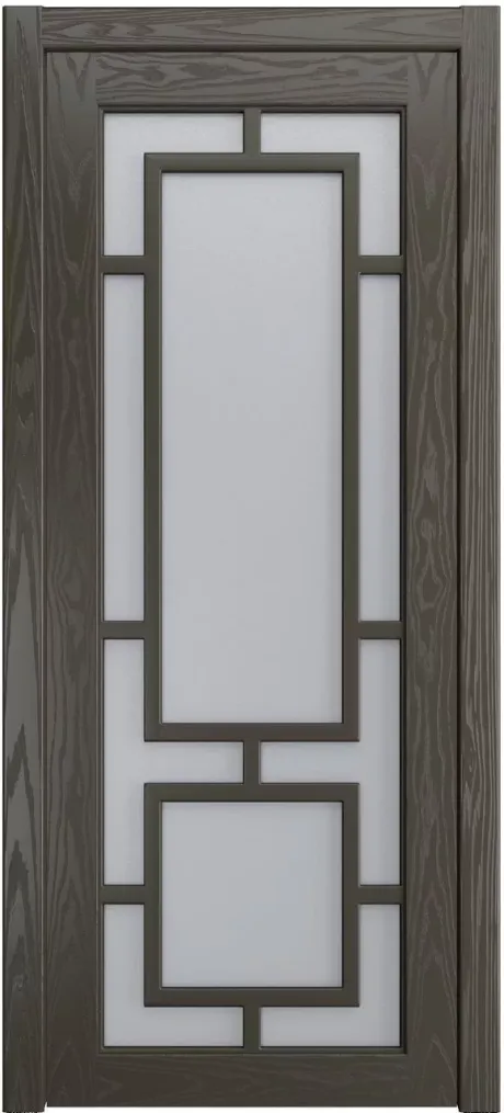 Межкомнатная дверь со стеклом Италия Гриджио Шпон (Мильяна)