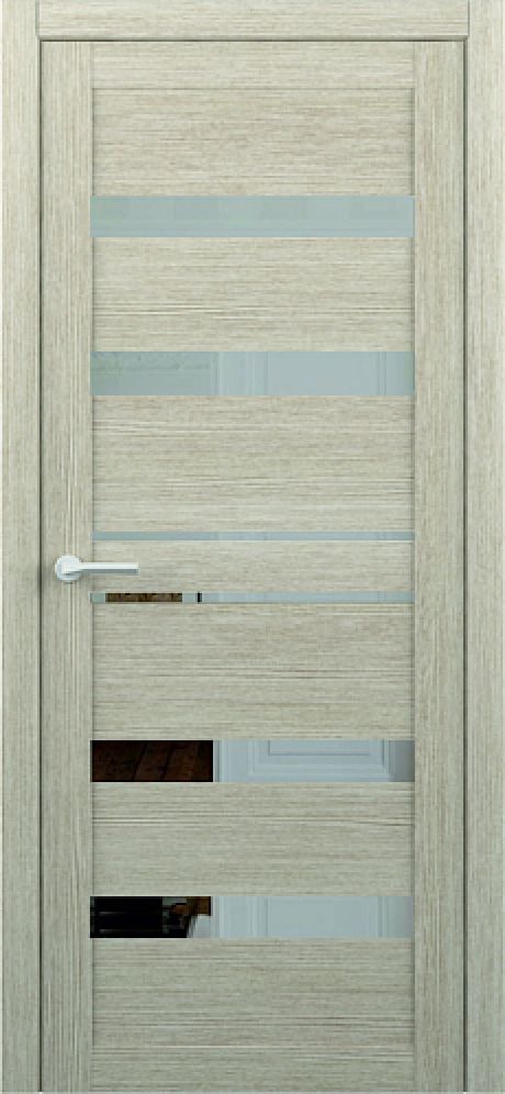 Межкомнатная дверь с зеркалом Тренд-12 Акация кремовая Eco Tex Зеркало (ALBERO)