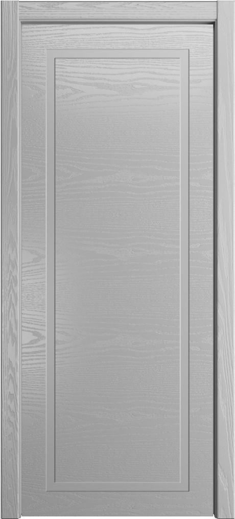 Глухая межкомнатная дверь ID-Лайн 1 Светло серая Шпон (Мильяна)