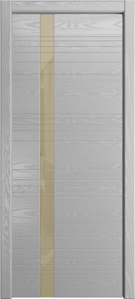 Межкомнатная дверь со стеклом ID-H Светло серая Шпон (Мильяна)