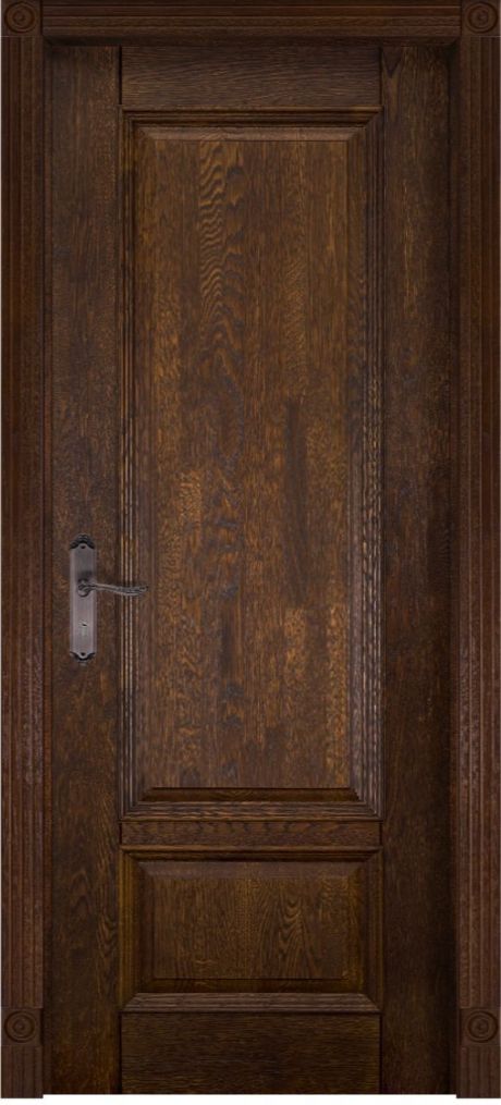 Глухая межкомнатная дверь Аристократ №4 Античный орех Массив дуба (ОКА)