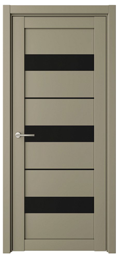 Межкомнатная дверь со стеклом Прага Серый Vinyl Стекло черное (ALBERO)