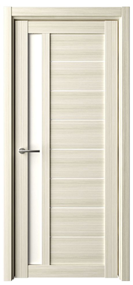 Межкомнатная дверь со стеклом Севилья Белый кипарис Эко-шпон Стекло белое (ALBERO)
