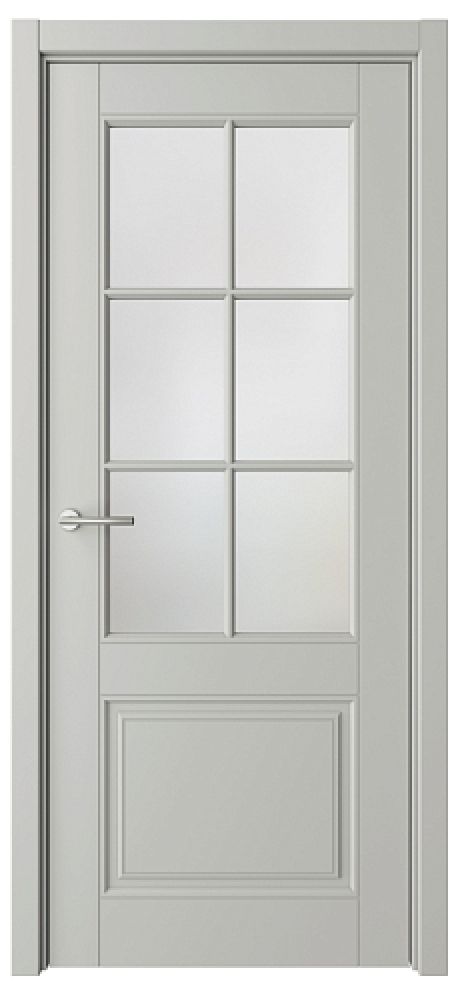 Межкомнатная дверь со стеклом ПО Классика-4 Серый Эмаль Стекло мателюкс (ALBERO)