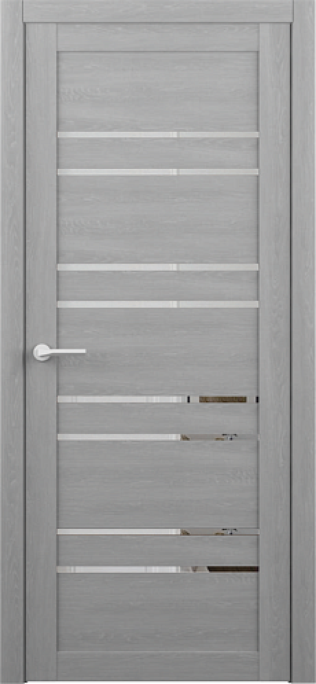 Межкомнатная дверь с зеркалом Тренд-14 Ясень дымчатый Eco Tex Зеркало (ALBERO)