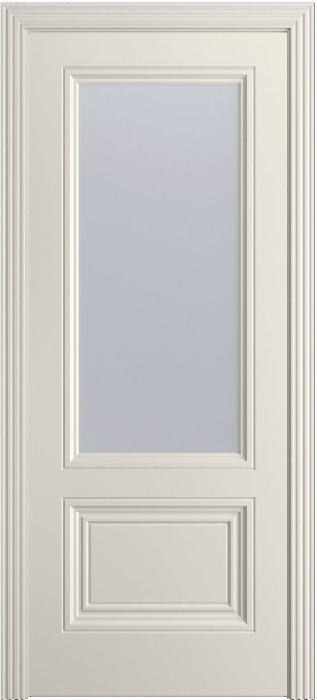 Межкомнатная дверь со стеклом Версаль-1Ф Премиум Бежевый Эмаль (Мильяна)