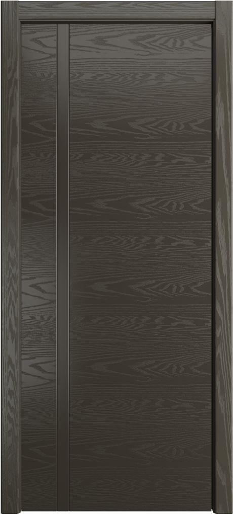 Глухая межкомнатная дверь ID-Y c чередованием Гриджио Шпон (Мильяна)