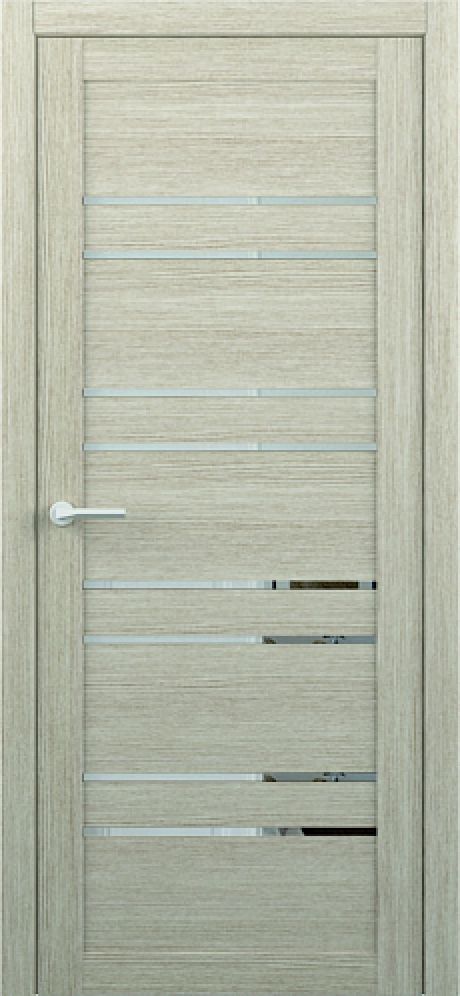 Межкомнатная дверь с зеркалом Тренд-14 Акация кремовая Eco Tex Зеркало (ALBERO)