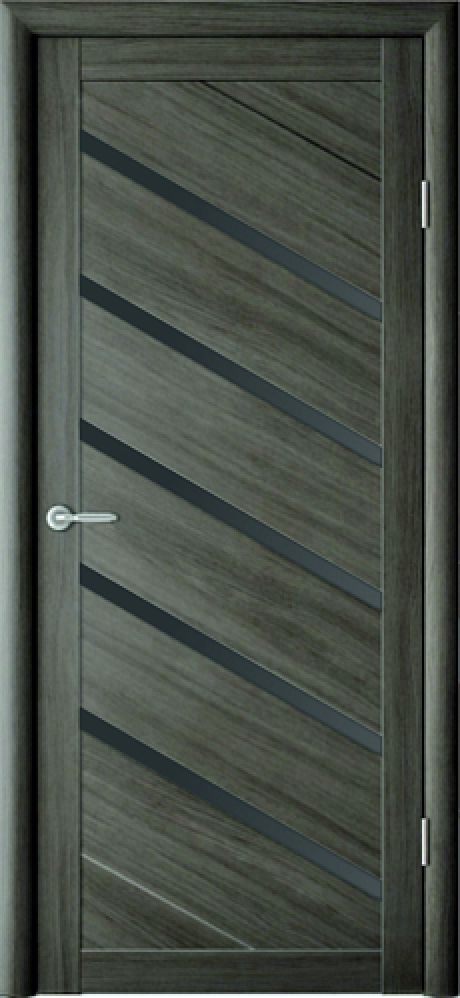 Межкомнатная дверь со стеклом Сингапур Серый кедр Эко-шпон Стекло графитовое (ALBERO)