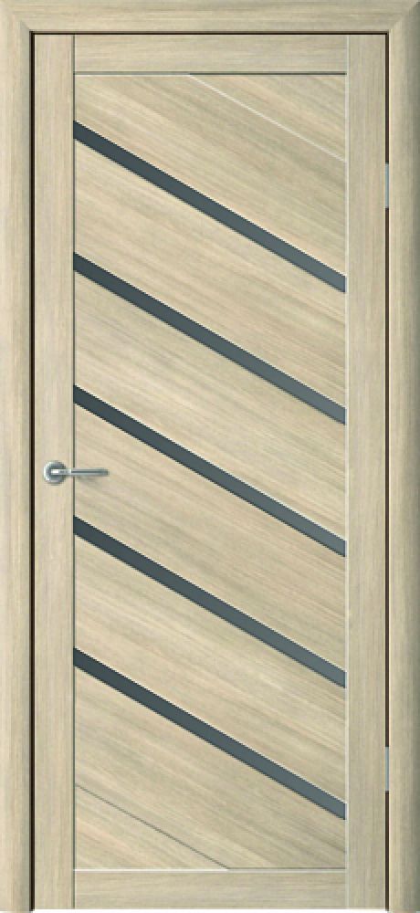 Межкомнатная дверь со стеклом Сингапур Лиственница мокко Эко-шпон Стекло графитовое (ALBERO)