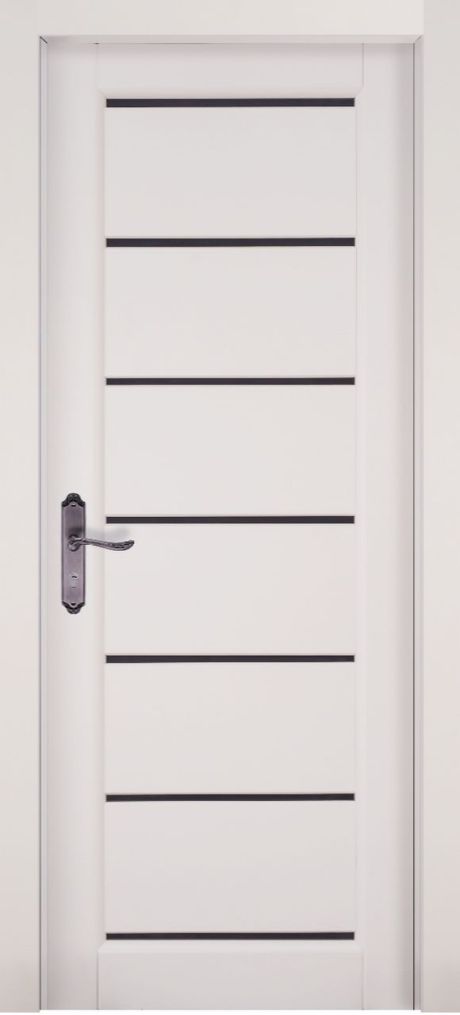 Межкомнатная дверь со стеклом Премьер Плюс Белый Массив ольхи (ОКА)