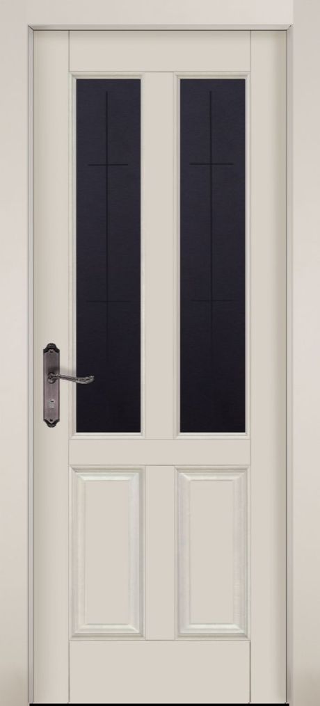 Межкомнатная дверь со стеклом Ретро Слоновая кость Массив сосны (ОКА)