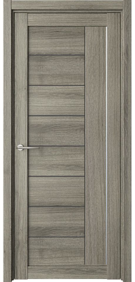 Межкомнатная дверь со стеклом Марсель Пепельный ясень Эко-шпон Стекло черное (ALBERO)