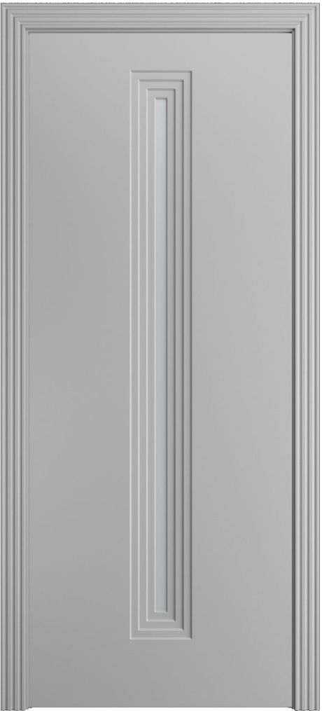 Межкомнатная дверь со стеклом Каролина-4 Светло серая Эмаль (Бипи Дорс)