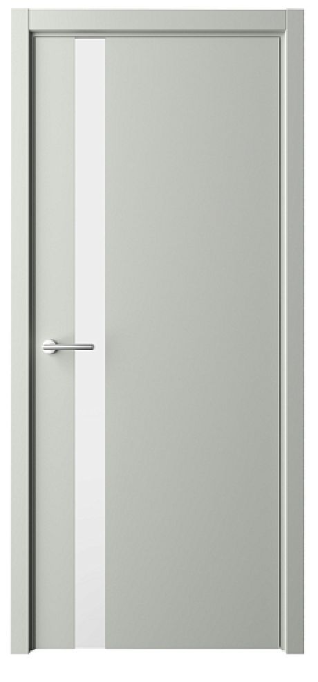 Межкомнатная дверь со стеклом ПО Геометрия-5 Серый Эмаль Стекло белое (ALBERO)