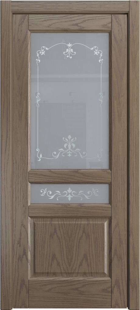 Межкомнатная дверь со стеклом Ребекка Дуб грейвуд Шпон (Мильяна)