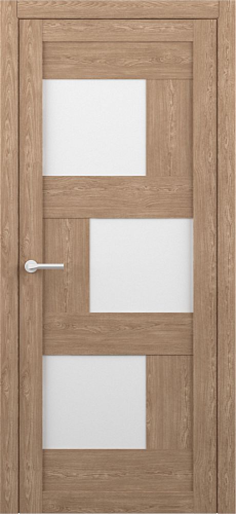 Межкомнатная дверь со стеклом Стокгольм Натуральный дуб Эко-шпон Стекло мателюкс (ALBERO)