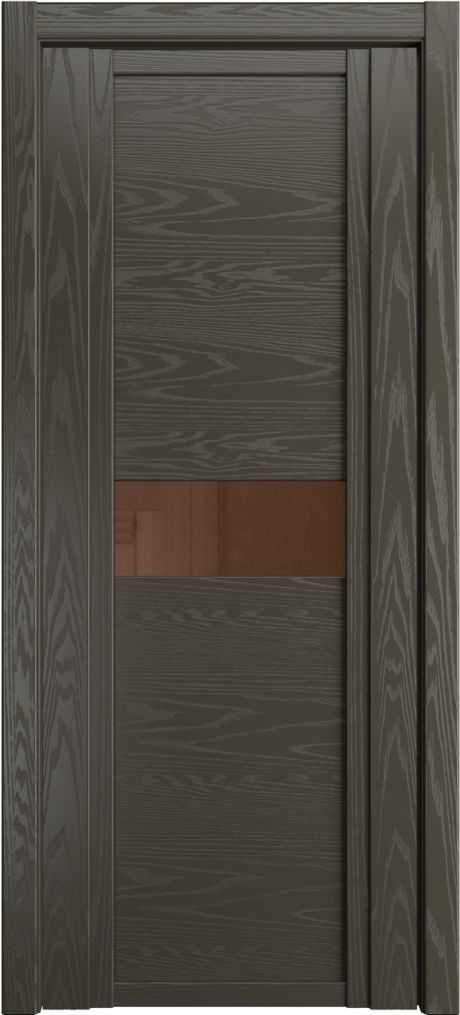 Межкомнатная дверь со стеклом QDO H Гриджио Шпон (Мильяна)