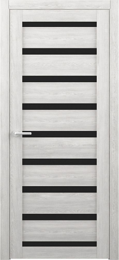 Межкомнатная дверь со стеклом Сидней Дуб нордик Эко-шпон Стекло черное (ALBERO)