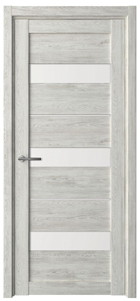 Межкомнатная дверь со стеклом Прага Дуб нордик Эко-шпон Стекло белое (ALBERO)