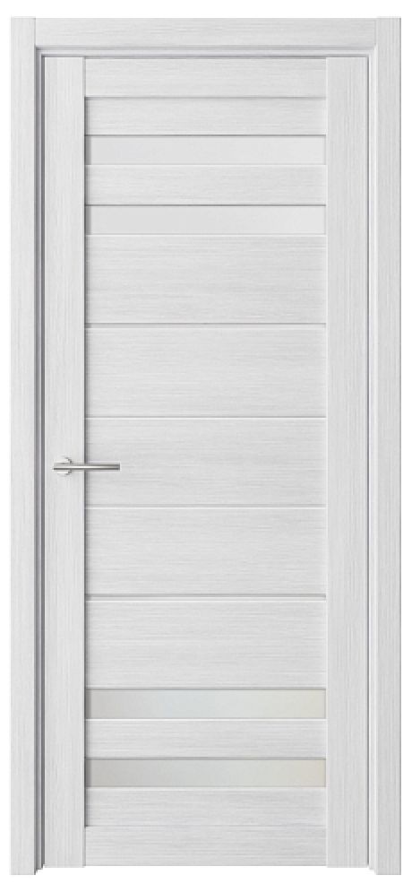 Межкомнатная дверь со стеклом Пекин Кедр снежный Эко-шпон Стекло мателюкс (ALBERO)