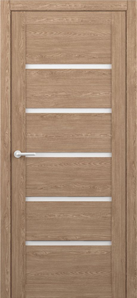 Межкомнатная дверь со стеклом Вена Натуральный дуб Эко-шпон Стекло белое (ALBERO)