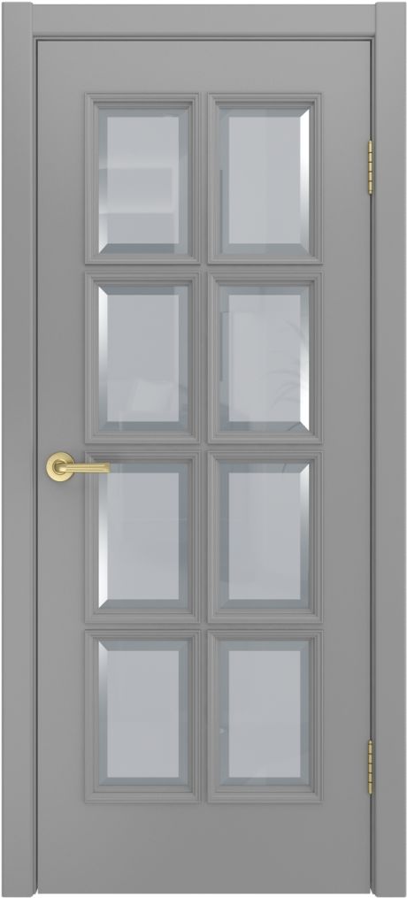 Межкомнатная дверь со стеклом Палермо Светло серая Эмаль (Мильяна)