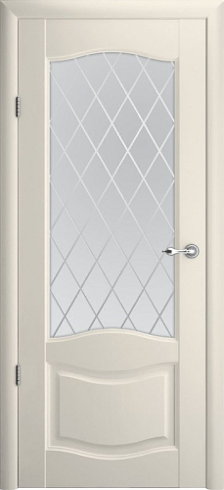Межкомнатная дверь Лувр-1 Ваниль Vinyl Мателюкс с алмазной гравировкой "Ромб" (ALBERO)