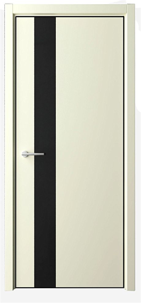 Межкомнатная дверь со стеклом Status G Латте Эмаль Стекло черное (ALBERO)