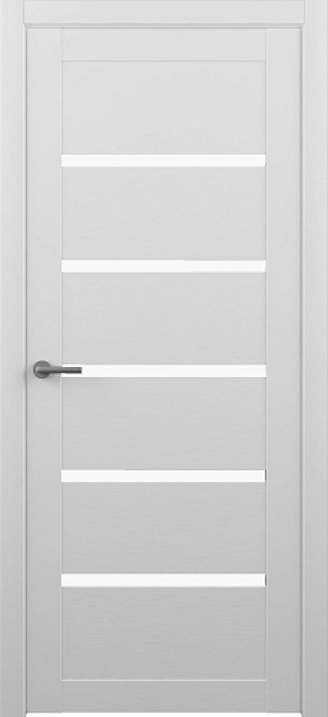 Межкомнатная дверь со стеклом Вена Кедр снежный Эко-шпон Стекло белое (ALBERO)