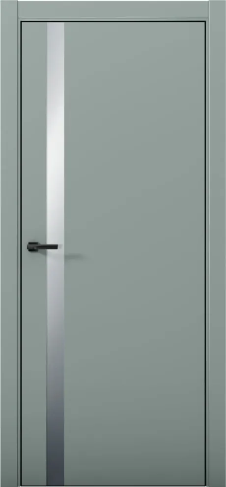 Межкомнатная дверь со стеклом ESTETICA 07 Deep Green Кромка AL Black (Brandoors)