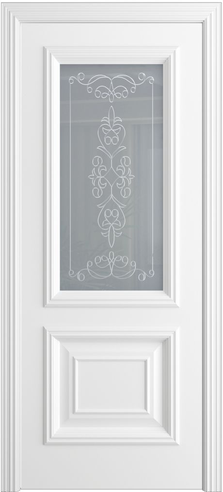 Межкомнатная дверь со стеклом Сорренто Белоснежный Эмаль (Бипи Дорс)