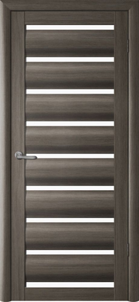 Межкомнатная дверь со стеклом Сидней Серый кедр Эко-шпон Стекло белое (ALBERO)