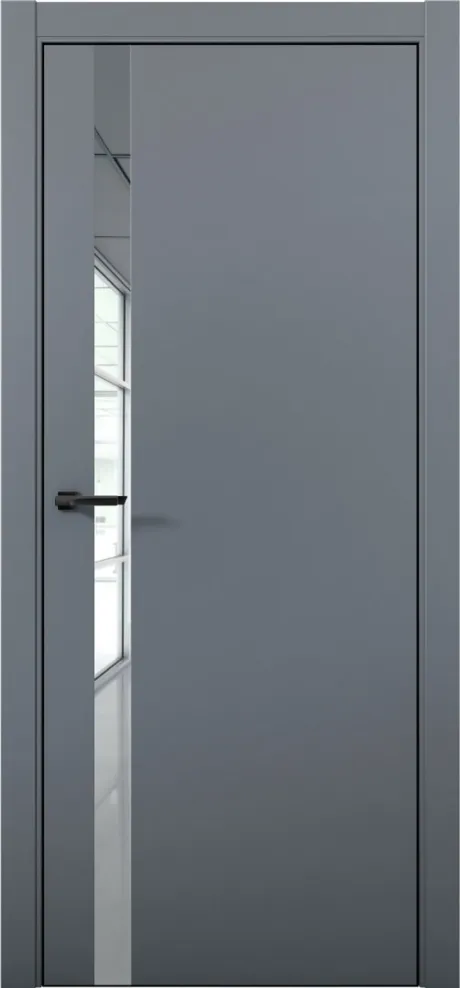 Межкомнатная дверь с зеркалом ESTETICA 07 Антрацит Кромка AL Black (Brandoors)