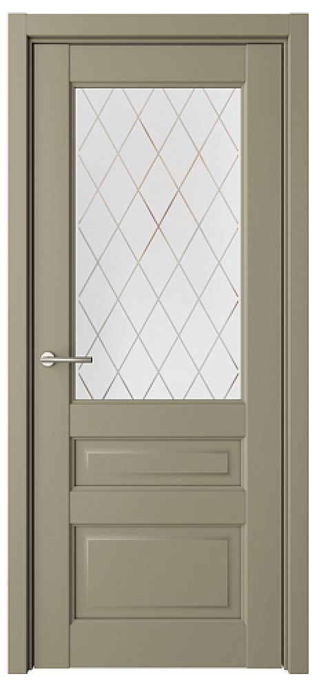 Межкомнатная дверь Эрмитаж-2 Серый Vinyl Мателюкс с алмазной гравировкой "Ромб" (ALBERO)