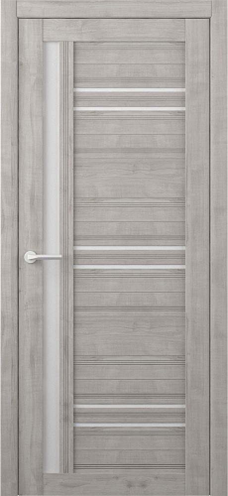 Межкомнатная дверь со стеклом Невада Графит Soft Touch Стекло белое (ALBERO)