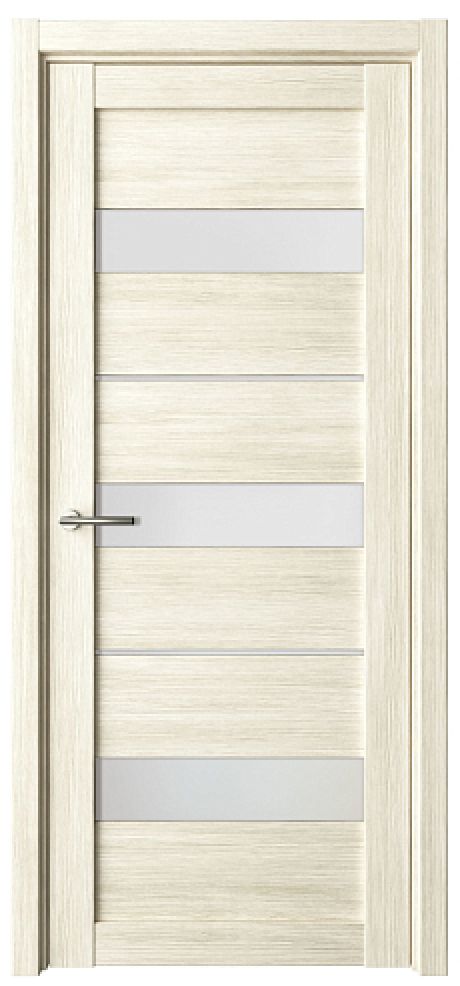 Межкомнатная дверь со стеклом Прага Белый кипарис Эко-шпон Стекло мателюкс (ALBERO)